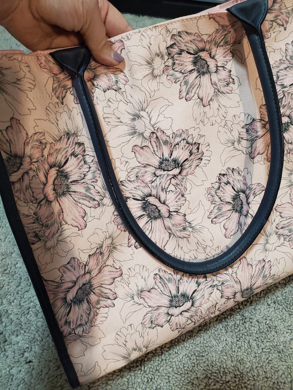 Victoria's Secret Floral Light Pink Tote - Picture 2 of 9